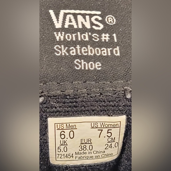 Vans SK8 Hi Gray and Black Herringbone Sneakers - Women's 7.5 /Men's 6 - Picture 9 of 10